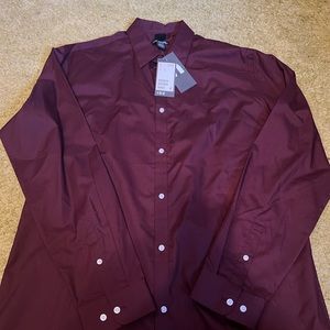 H&M maroon slim fit Dress Shirt XL new with tags